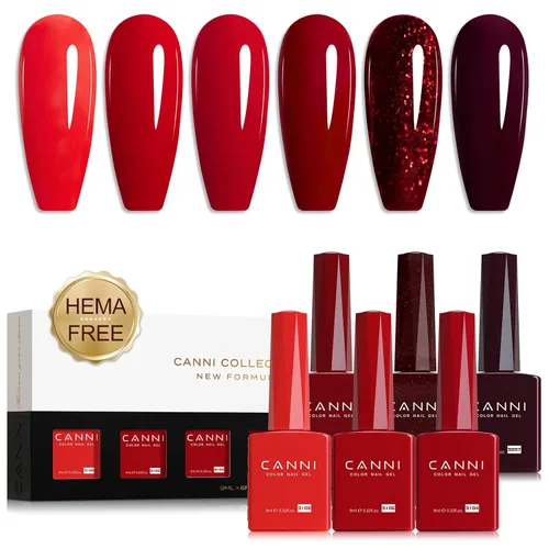 Miniatura 17 de CANNI Kit de esmalte de uñas de gel, 6 colores, rosa nude, 0.3 fl oz, tonos de piel, uñas francesas, marrón neutro, kit de uñas de gel para remojar