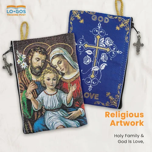 Miniatura 69 de Bolsa de rosario católico, estuche de rosario de bautismo para niños con números 6:24-26, versículo de la Biblia, 4 x 6 pulgadas, joyería y monedero