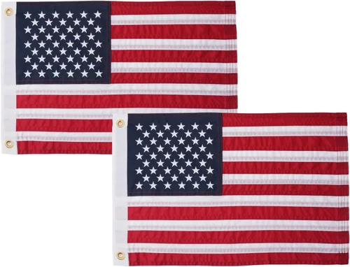 Miniatura 12 de AZCOVER - Bandera estadounidense de 10 x 15 pies para exteriores, estrellas bordadas y rayas cosidas, bandera estadounidense de nailon 210D