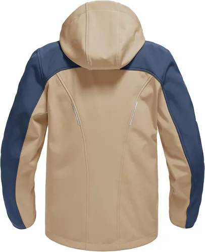 Miniatura 2 de Rdruko Chaqueta Softshell para hombre, con cremallera completa, impermeable, senderismo, escalada, con capucha