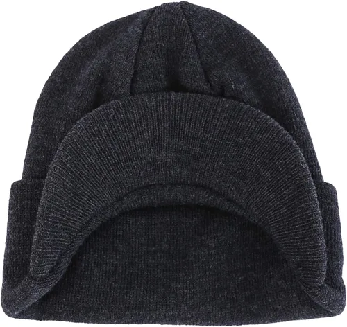 Miniatura 2 de Home Prefer - Gorro de invierno para hombre con visera, cálida y doble punto.