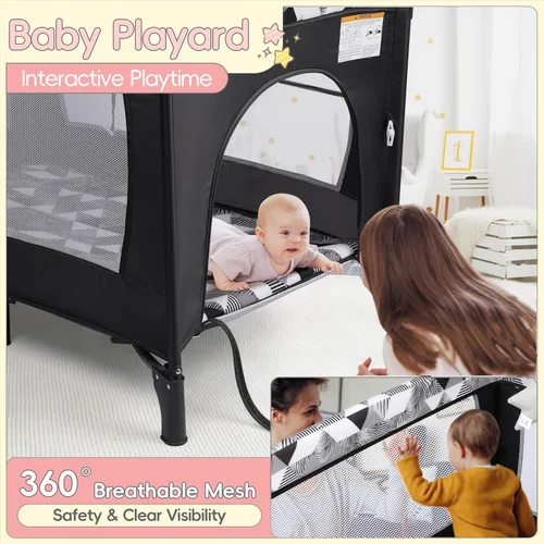 Miniatura 4 de Xilingol Moisés de bebé 5 en 1 junto a la cama, corralito portátil con mesa cambiadora, cuna de bebé con bolsa de transporte, moisés de colecho que