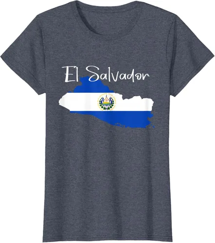 Miniatura 59 de Camiseta con la bandera de El Salvador, mapa de El Salvador, camiseta de Salvador para mujer