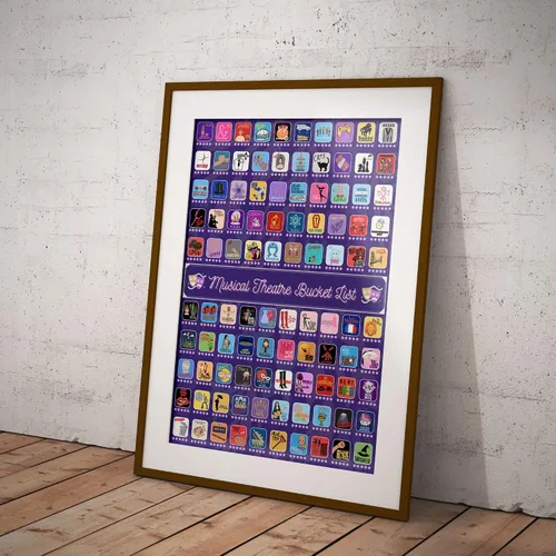 Miniatura 7 de Póster para raspar con 100 espectáculos de teatro musical, regalo para fanáticos del teatro musical y amantes de Broadway, 23 x 17 pulgadas