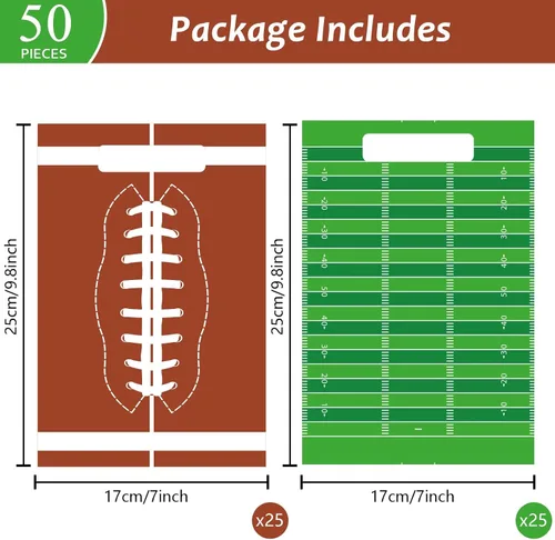 Miniatura 2 de chiazllta 50 bolsas de plástico para fiestas de fútbol, bolsas de regalo para deportes de rugby, bolsas de regalo, decoraciones para el día