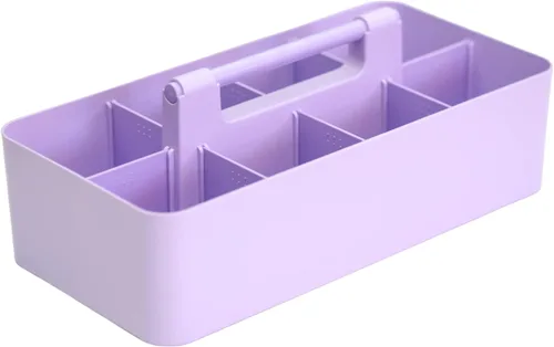 Miniatura 10 de Nuevo Organizador de Maquillaje Portátil de Plástico Caddy Tote Cesta Dividida con Asa, para Almacenamiento de Baño - Contiene Brochas de Maquillaje