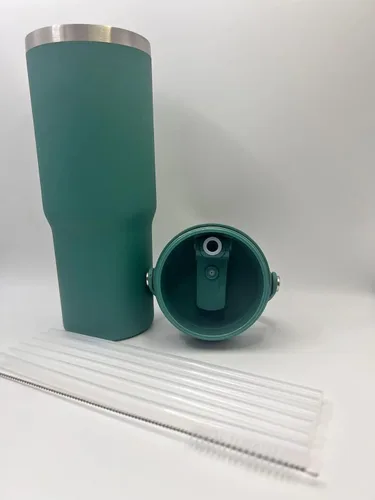 Miniatura 4 de Pajitas de repuesto compatibles con vaso Hydrapeak Nomad de 40 onzas con asa, paquete de 6 popotes y 1 cepillo de limpieza