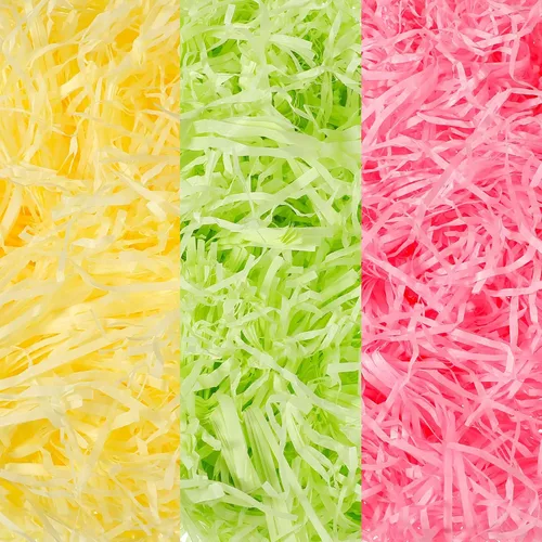 Miniatura 21 de Zonon Cesta de pasto de Pascua de 17 onzas, trituradores de papel de rafia, relleno de papel de rafia, para embalaje de regalo, caza de huevos