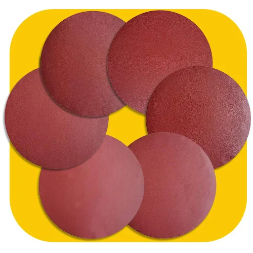 60 PCS discos de lijado de óxido de aluminio PSA de 5 pulgadas sin agujero, autoadhesivo (10 de cada uno de 60 100 150 180 240 400 grano) marrón