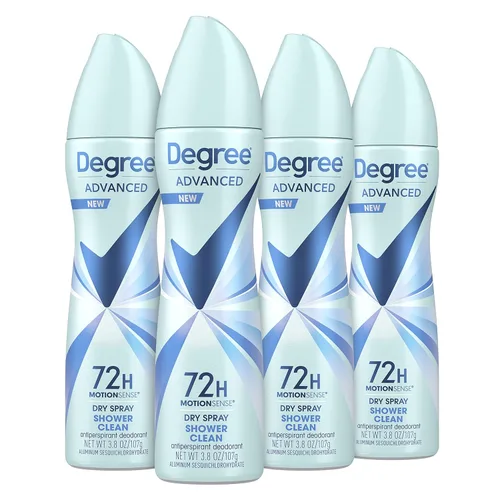 Degree Desodorante antitranspirante avanzado en espray seco de 72 horas de protección contra el sudor y el olor para la ducha para mujeres con