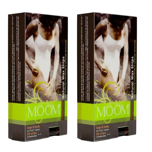 Miniatura 9 de MOOM Express - Tiras de cera listas para usar para depilación - Tiras de cera para cuerpo y piernas - Tiras de cera para mujeres con manzanilla