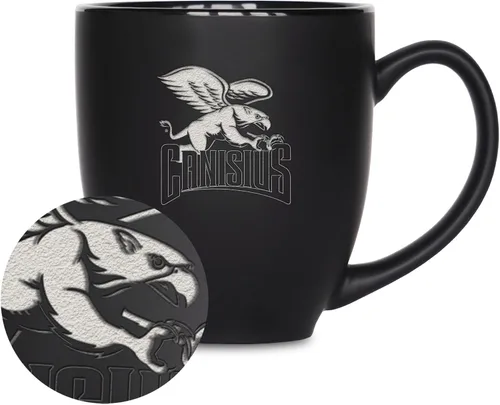 Miniatura 226 de Rico Industries - Taza de cerámica mate negra con grabado láser estándar de 15oz para NCAA (escuelas T & U) - Para bebidas calientes o frías