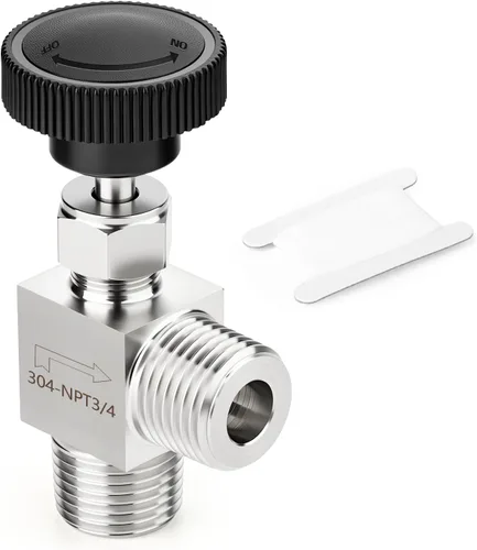 Miniatura 12 de TAISHER 1 pieza Válvula de aguja recta de acero inoxidable 304 1/2" NPT macho x 1/2" NPT hembra para control de flujo de agua, gas, aceite con rosca