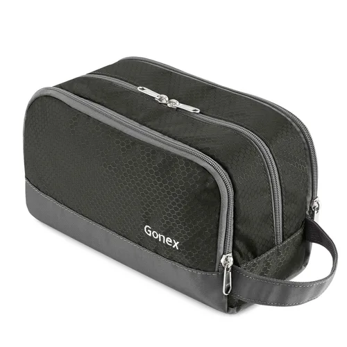 Miniatura 15 de Gonex Neceser de viaje de nailon, bolsa de afeitado, organizador de artículos de tocador, Verde