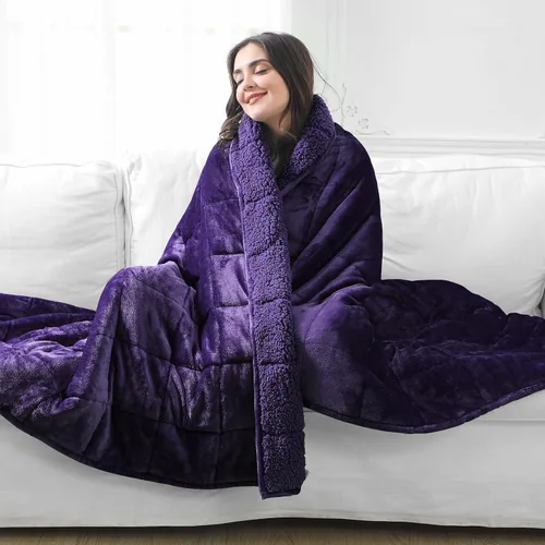 Miniatura 22 de Aemicion Manta con peso para niños de 7 libras, tamaño individual de 41 x 60 pulgadas, cómoda, suave y esponjosa Sherpa, manta pesada para niños