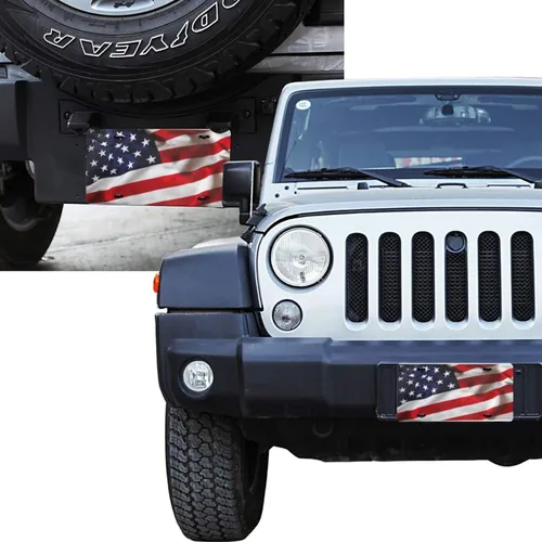 Miniatura 4 de Placa de matrícula de aluminio con bandera patriótica de Estados Unidos, divertida placa de metal para automóvil de 6 x 12 pulgadas, cubierta
