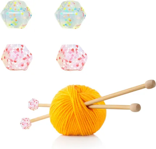Miniatura 6 de SPANSEE Porta Agujas de Tejer Hexagonales - 4 Piezas, Tamaño 3-13 (3.25mm-9mm), Tapones de Punta, Protectores de Punta Tapones de aguja hexagonal