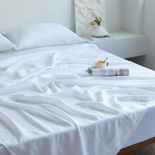Miniatura 12 de XZ XIFA - Juego de sábanas de lino tamaño king - 100% lino francés lavado orgánico, ropa de cama transpirable y refrescante que regula la Lino