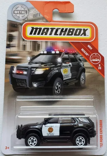 Matchbox mbx 12 Ford Explorer San Diego Police Rescue Series 1:64 a escala coleccionable de metal fundido a presión, modelo 8/19