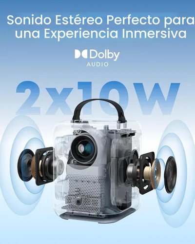 Miniatura 4 de Anker Nebula P1i Proyector portátil con WiFi y Bluetooth por soundcore, diseño abatible, 1080P FHD, soporte 4K, 380 lúmenes ANSI, enfoque