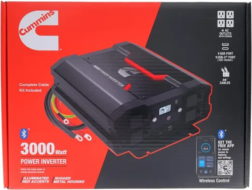 Miniatura 7 de Cummins 3000 vatios inversor de onda sinusoidal modificada para camiones Inversor 12 voltios a 110 voltios Cuatro salidas de CA Dos puertos USB