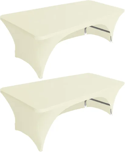 Miniatura 20 de Eurmax USA - Paquete de 2 manteles de elastano de 4 pies, ajustable en más de 30 colores de poliéster, manteles de elastano elástico, mantel de mesa