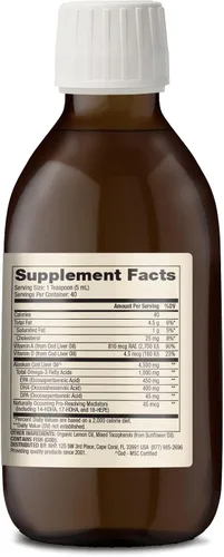 Miniatura 2 de Dr. Mercola Aceite de hígado de bacalao de Alaska Wild Caught, 6.8 onzas líquidas (6.8 fl oz), 40 porciones, 1,000 mg de omega-3 por porción