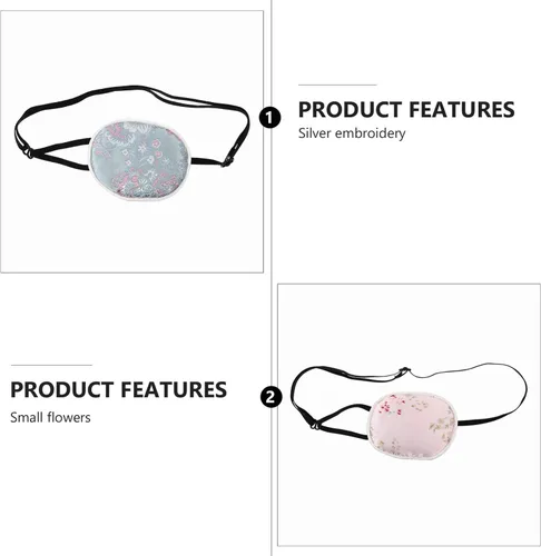 Miniatura 9 de EXCEART 2 parches ajustables de seda para un ojo, corrección de estrabismo, parches para ojos para adultos para ojos derechos, parche para niños