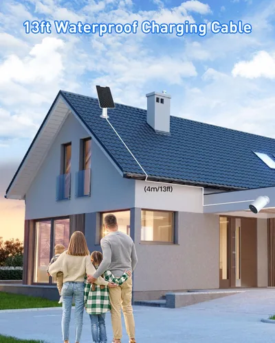 Miniatura 5 de Panel solar premium para cámara Google Nest, panel solar de 5W para cámara Google Nest interior y exterior (versión con batería), especialmente