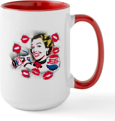 Miniatura 25 de CafePress Pepsi - Taza de café de cerámica (15.0 fl oz)
