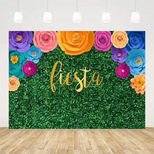 Miniatura 2 de Sendy Fondo temático de fiesta mexicana de 7 x 5 pies para fotografía, festival, fiesta de cumpleaños, suministros de decoración de fiesta de cinco