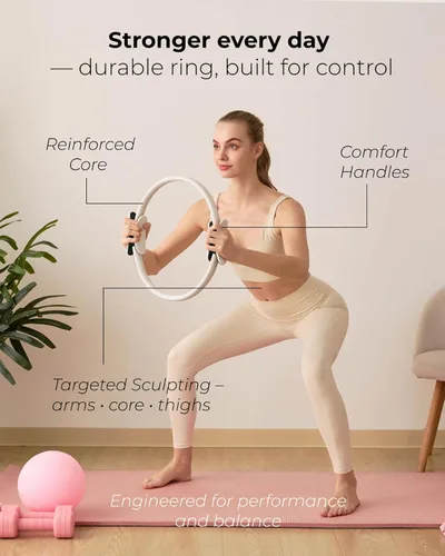 Miniatura 7 de Kit de pilates para mujer - Juego de equipo de pilates para el hogar con anillo, pelota y bandas de resistencia Kit de pilates con accesorios