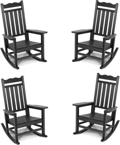 Miniatura 17 de Stoog Mecedora para patio, para todo tipo de clima, soporte de peso de 400 libras, nunca se decolora ni se pudre, para patio trasero, hoguera, Teca
