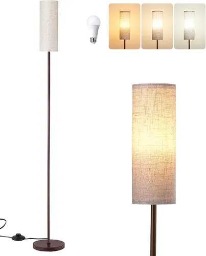 Miniatura 8 de EDISHINE Lámpara de pie LED para sala de estar, lámpara de pie moderna de 63.7 pulgadas con bombilla LED de 9 W, 3 temperaturas de color, lámpara