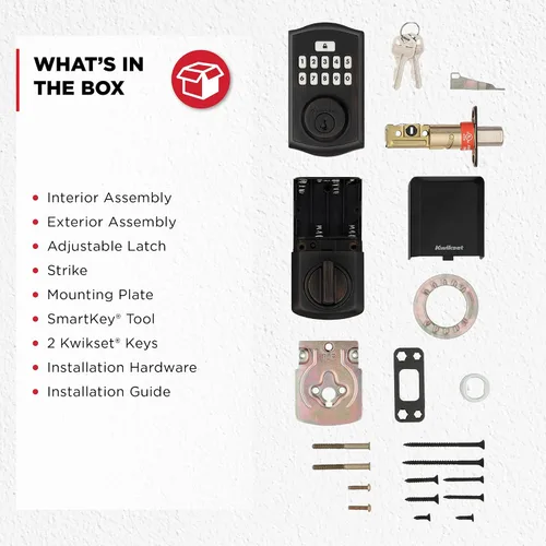 Miniatura 8 de Kwikset SmartCode 260 - Pestillo de Seguridad Electrónico de Entrada sin Llave con Teclado para Puerta con Bloqueo Automático, Códigos de Usuario
