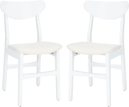 Miniatura 12 de SAFAVIEH Furniture Lucca - Juego de 2 sillas de comedor retro, color negro, madera, diseño tapizado de mediados de siglo, ideal para comedor, Cojín