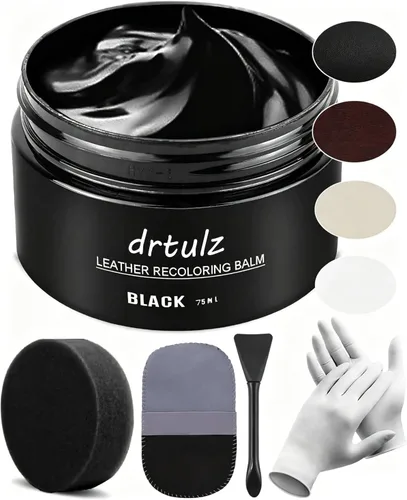 Bálsamo recolorante de cuero negro, acondicionador restaurador de color de cuero, kits de reparación de cuero para muebles de vinilo, sofás,