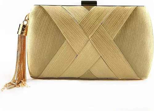Miniatura 16 de Elegante bolso de mano de seda con colgante de borla para mujer, para novia, boda, graduación, fiesta de noche