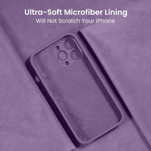Miniatura 5 de FireNova Funda para iPhone 14 Pro, funda de silicona mejorada protección de cámara con 2 protectores de pantalla, forro interior de microfibra suave