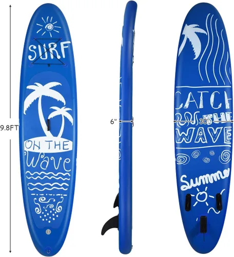 Miniatura 7 de GYMAX Tabla de remo, tabla de remo inflable con accesorios de SUP, aleta extraíble, paleta, bomba, correa y bolsa de transporte, tablas de remo