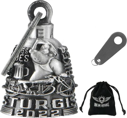 Miniatura 32 de Dream Apparel Campanas de motocicleta para motociclistas, accesorios de campanas pesadas y llavero para la suerte Viaja para vivir