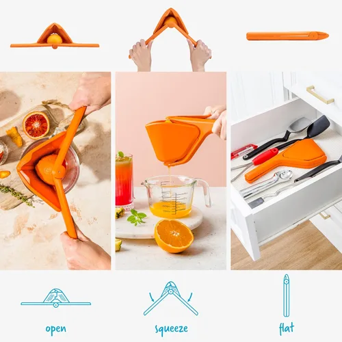 Miniatura 3 de Dreamfarm Original Orange Fluicer - Exprimidor de cítricos plegable y plano fácil de apretar, 11 pulgadas, se adapta a todos los cítricos Naranja