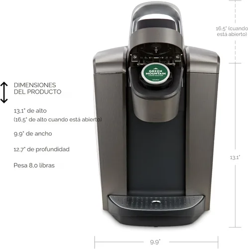 Miniatura 7 de Keurig Cafetera K-Elite, cafetera de vainas K-Cup de una sola porción, con capacidad de café helado, pizarra cepillada Brushed Slate