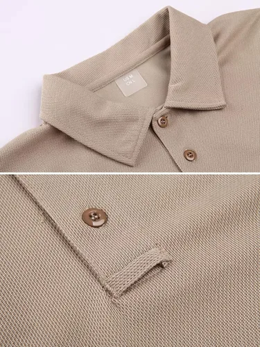Miniatura 3 de MAGCOMSEN Camisas polo para hombre, 3 botones, secado rápido, manga larga, tácticas, camisa de golf