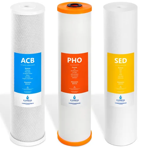 Express Water Juego de filtros antiincrustaciones para toda la casa, kit de repuesto de acondicionador de agua de filtración de 3 etapas, Filtro