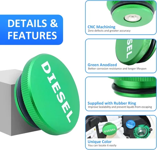 Miniatura 3 de XJMOTO Tapa de combustible magnética de aluminio billete verde compatible con Dodge Ram 1500 2500 3500 camioneta Pick-up 2013-2018