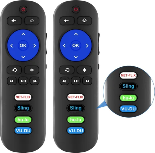 Paquete de 2 controles remotos de repuesto compatibles con todos los controles remotos TCL Roku TV, RC280 RC282 para TCL 28 32 40 43 48 49 50 55 65