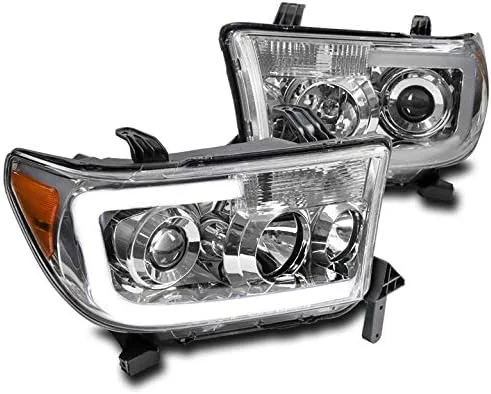 Miniatura 6 de Faros delanteros LED negros compatibles con Toyota Tundra 2007-2013 / Sequoia 2008-2017