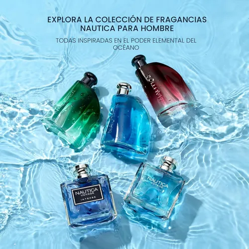 Miniatura 5 de Nautica Voyage Giftset, 1.6 fl oz EDT + 6 oz desodorizante corporal en aerosol, notas de manzana, madera de cedro, mimosa, fragancia para hombre