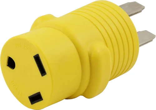 Miniatura 21 de AC WORKS Generador a adaptador RV de 30 amperios (L5-20 20A 3 clavijas de bloqueo compacto) Amarillo